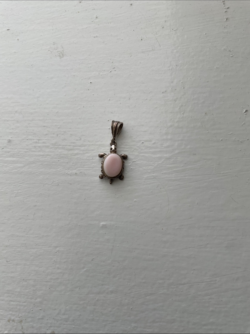 Pink Turtle Pendant Necklace in Silver-Tone